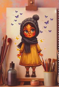 دفتر نقاشی 50 برگ فنری (هدهد) - دختر