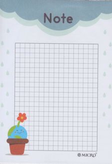دفتر یادداشت کاورلس چسبی کارتونی میکرو (آبی - ابر)