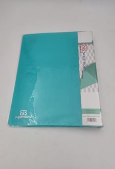 دفتر کلاسوری 26 حلقه قفل فلز جلد خالی سوپربایند (سبزآبی)