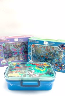 ظرف‌غذا تک طبقه 800 میل مستطیل سه‌خانه فانتزی (استیل304) وست - (دایناسور فضایی)