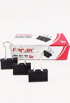 بسته 12 عددی گیره دوبل 32mm (پنتر) - مشکی