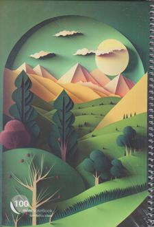 دفتر 100 برگ جلد مقوایی سیمی فانتزی (میم) جنگل