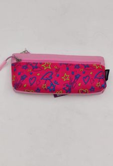 جامدادی دو زیپ پاکتی زوم (صورتی ستاره‌ای)