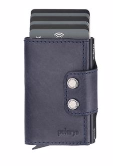 جاکارتی چرم نمد DOPPIO wallet (پولاریس) - سرمه‌ای