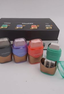 تراش پاکن دو سوراخ مخرن دار متالیک گلد اسکول فنز - (مشکی)