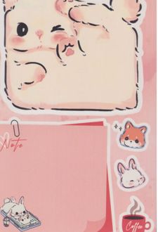 استیکر To do list مدل برنامه‌ریزی (دکمه) خرگوش صورتی