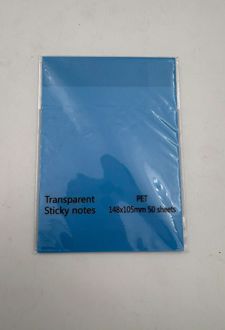 استیک‌نوت 50 عددی pvc شفاف A6 (آبی)