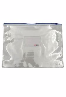 پوشه زیپ‌دار A4 شفاف آبی (MG)