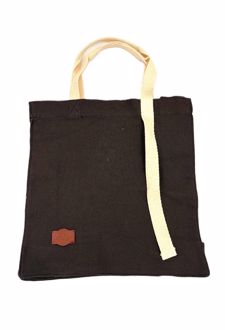 کیف پارچه‌ای کتان 30*20 (دلشده) - قهوه‌ای