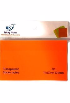 استیک‌نوت 50 عددی pvc شفاف (نارنجی)