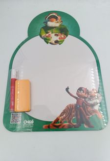 تخته وایت‌برد همراه با ماژیک و تخته‌پاک‌کن بچه‌زرنگ (قندون) حاشیه‌سبز ماژیک‌قرمز