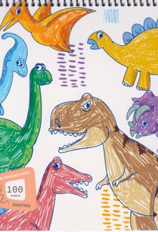 دفتر نقاشی خشتی سیم از بالا (هیرمند) - دایناسور