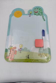 تخته وایت‌برد همراه با ماژیک و تخته‌پاک‌کن چل‌پله زیر‌زمین (قندون) ماژیک‌بنفش