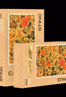 پازل شیشه‌ای استینو 500 تکه طرح گل و مرغ (کد 30105)