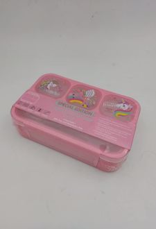 ظرف‌غذا تک طبقه 400 میل مستطیل سه‌خانه فانتزی وست - (گلبهی)