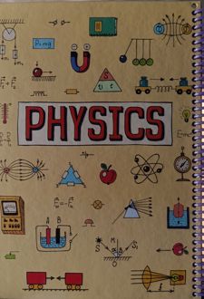 دفتر فیزیک 100 برگ وزیری سیمی جلد‌سخت (پودل) زرد