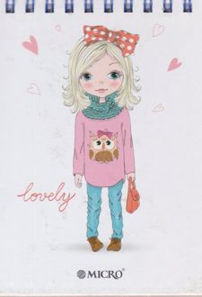 دفتر یادداشت سیم ازبالا جلدسخت 13*10 میکرو (دختر صورتی)