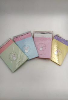 دفتر 25 برگی B6 سایز 125*175 کاغذ رنگی ابرنگی خرگوشی برگ سری بانی استایل (آبی)