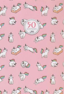 دفتر 50 برگ نقاشی سیمی برگ سری راندو (گربه تک شاخ)