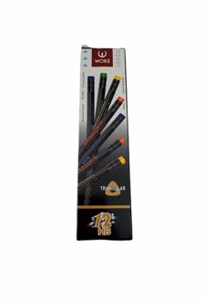 مداد مشکی سه‌گوش پاک‌کن‌دار بسته 12 عددی (ووک)