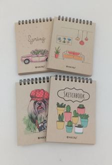 دفتر یادداشت 60 برگ سیم ازبالاکرافت 13*10 میکرو (کاکتوس)