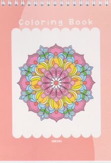 دفتر رنگ‌آمیزی 42 برگ 22*20 سیمی ماندالا آبرنگ (گلبه‌ای)