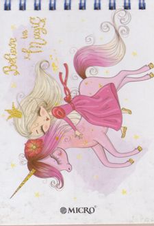 دفتر یادداشت سیم ازبالا جلدسخت 13*10 میکرو (اسب تک شاخ)