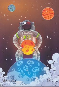 دفتر 50 برگ وزیری ته چسب میکرو طرح کلاسیک (ادم‌فضایی)