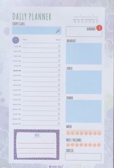 دفتر یادداشت کاورلس چسبی روزانه میکرو (آبی آبرنگی)