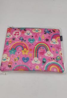 پاکت پارچه‌ای A5 زیپ دار فانتزی زوم (صورتی رنگین‌کمان)