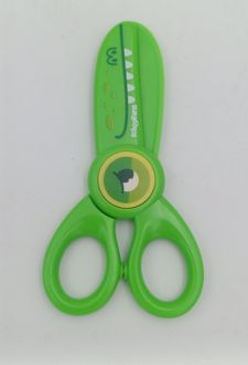 قیچی تیغه پلاستکی طرح حیوانات اسکول فنز - (سبز)