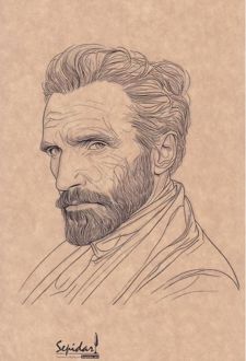 دفتر 80 برگ رقعی کرافت بی‌خط سری مشاهیر (سپیدار) Vincente Van Gogh