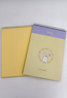 دفتر 25 برگی B5 سایز 175*250 کاغذ رنگی آبرنگی خرگوشی برگ سری بانی استایل (زرد)