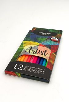مدادرنگی 12 رنگ فلورسنت آریا (طرح 3)