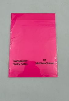 استیک‌نوت 50 عددی pvc شفاف A5 (صورتی)