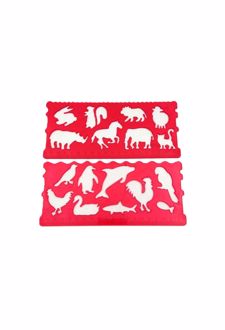 شابلون باغ‌وحش دوقلو ژله‌ای (صریر) - قرمز