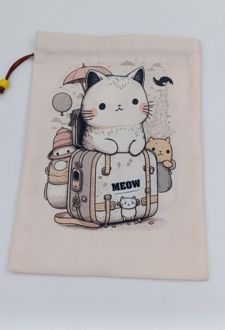 کاور کتاب مخملی سایز 23*6 (انار چاپ) گربه چمدون