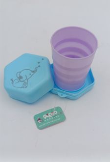 لیوان سفری تاشو (فرمی نو) شش‌وجهی آبی