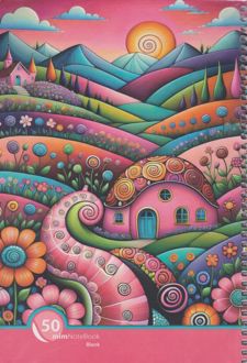 دفتر 50 برگ نقاشی جلد مقوایی سیمی فانتزی (میم) خونه رنگی