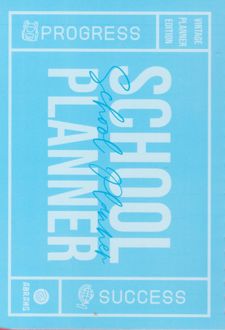 پلنر تحصیلی A5 مدل School تک رنگ (آبرنگ) ابی