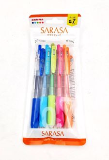 روان نویس فشاری ساراساکلیپ بسته 5 رنگ 0/7 (زبرا)